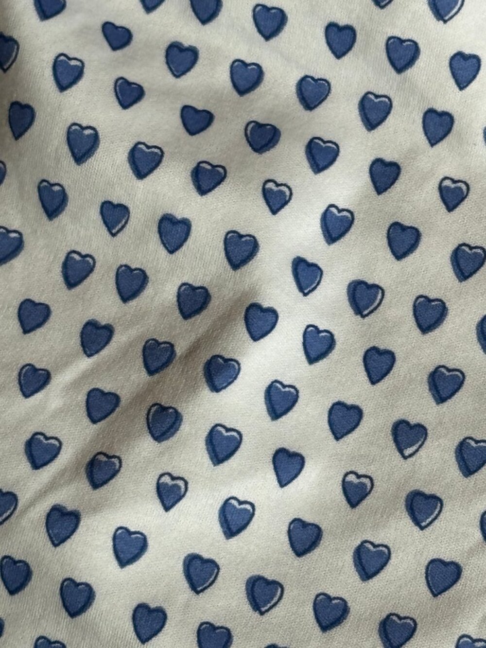 NWOT Roller Rabbit Hearts Polo White & Blue Hearts Print Pajamas Size Medium - Picture 9 of 12